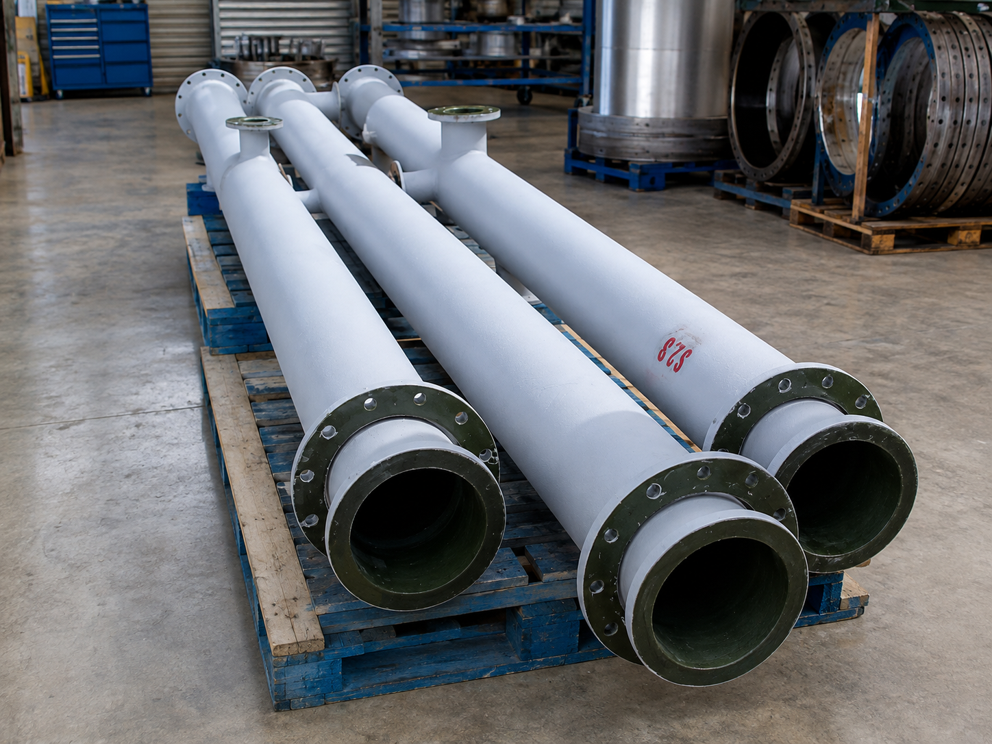 Tuberías en fibra de vidrio PRFV con flanges